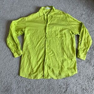Faithfull The Brand Long Sleeve Button Down Oversized Shirt Size 4